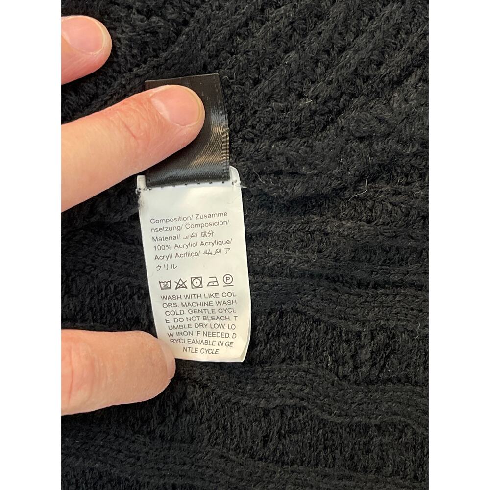 Shein Black Patterned Knit Angel Arm Open Bottom Sweater Medium Pre-owned - Picture 7 of 7